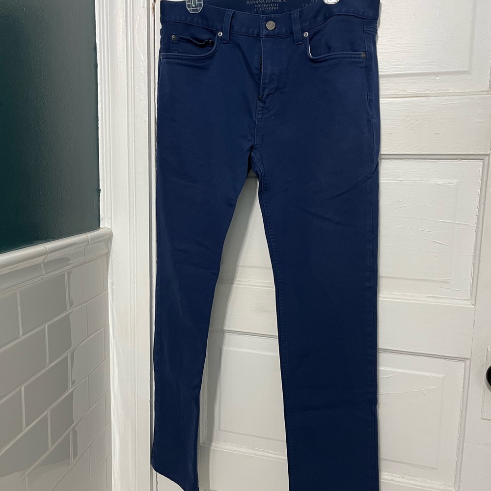 Banana Republic Men's Navy Slim Pants